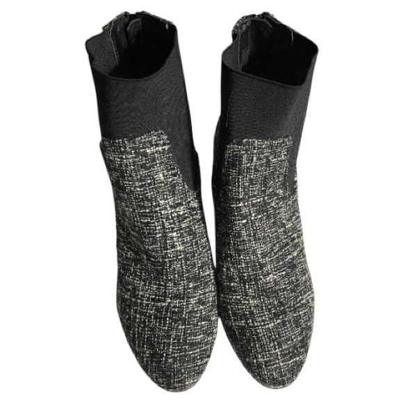 EUC DIBA Tweed Ankle Booties, Sz 8.5, Chunky Stacked heel, Dark Academia, Badie - Picture 4 of 11